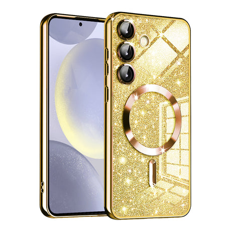 Husă Techsuit Luxury Glitter cu inel magnetic pentru Samsung Galaxy S24 Plus, aurie