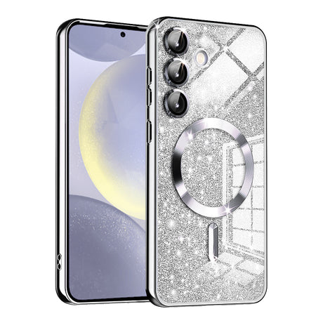 Techsuit Luxury Glitter cu inel magnetic husă argintie pentru Samsung Galaxy S24 Plus