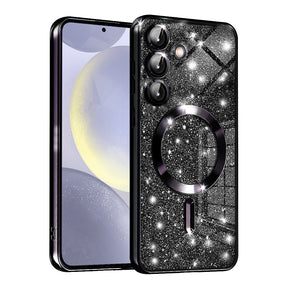 Husa de protectie Techsuit Luxury Glitter MagSafe compatibil cu Samsung Galaxy S24 Plus, Negru