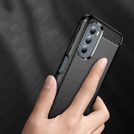 Husa de protectie Techsuit Carbon Silicone compatibil cu Motorola Moto G31 4G / Moto G41 4G, Negru