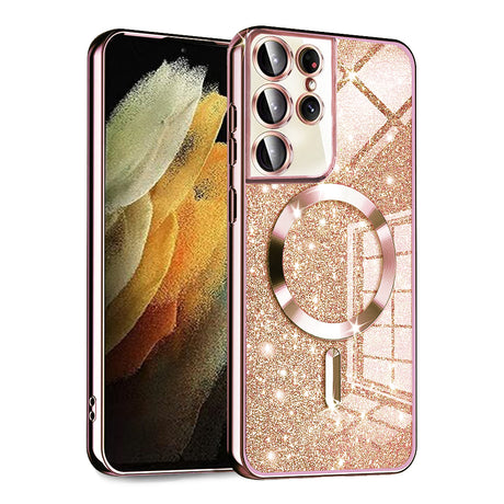 Husă Techsuit pentru Galaxy S21 Ultra 5G, roz auriu