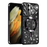 Husa de protectie Techsuit Luxury Glitter MagSafe compatibil cu Samsung Galaxy S21 Ultra 5G, Negru