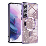TechSuit Husa de protectie Techsuit Luxury Glitter MagSafe compatibil cu Samsung Galaxy S22 5G, Mov Deschis