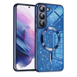 Husa de protectie Techsuit Luxury Glitter MagSafe compatibil cu Samsung Galaxy S22 5G, Albastru Inchis