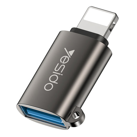Adaptor Yesido OTG Adapter (GS14), USB 3.0 to Lightning, Plug & Play, 480Mbps, Negru