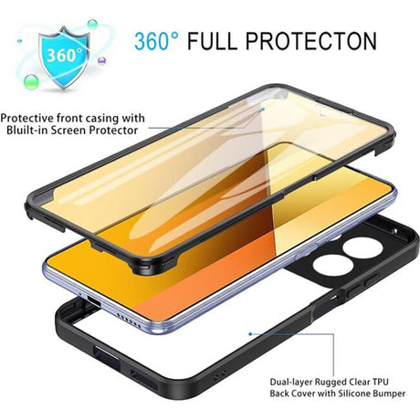 Folie de protectie Techsuit ColorVerse 360 Series + compatibil cu Xiaomi Poco X6 Pro, Negru