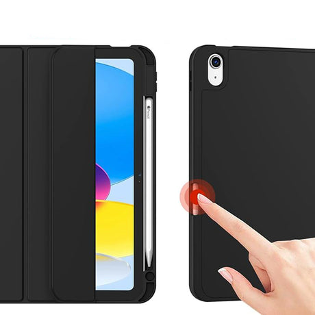 Husa de protectie tableta Techsuit Flex Trifold (with Pencil Holder) compatibil cu iPad 10 (2022) 10.9 / 11 (2025), Negru