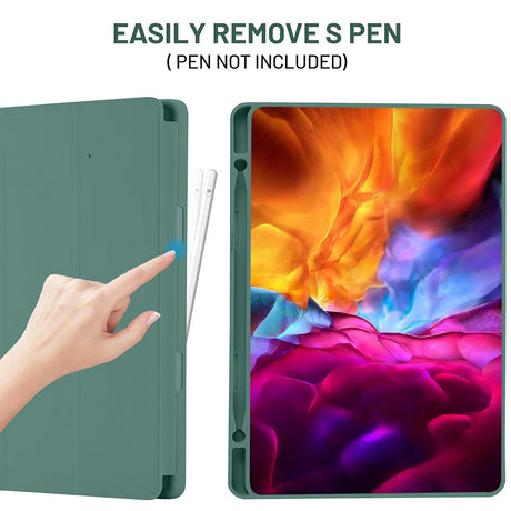 Husa de protectie tableta Techsuit Flex Trifold (with Pencil Holder) compatibil cu Samsung Galaxy Tab S6 Lite (2020/2022/2024), Verde