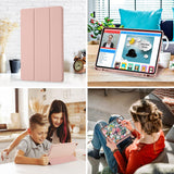 Husa de protectie tableta Techsuit Flex Trifold (with Pencil Holder) compatibil cu Samsung Galaxy Tab S6 Lite (2020/2022/2024), Roz
