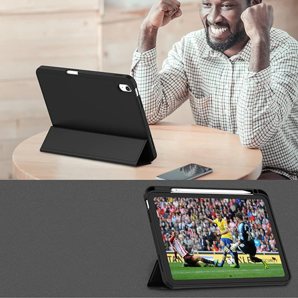 Husa de protectie tableta Techsuit Flex Trifold (with Pencil Holder) compatibil cu iPad 10 (2022) 10.9 / 11 (2025), Gri