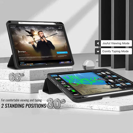 Husa de protectie tableta Techsuit Flex Trifold (with Pencil Holder) compatibil cu Xiaomi Pad 6 / Pad 6 Pro, Gri