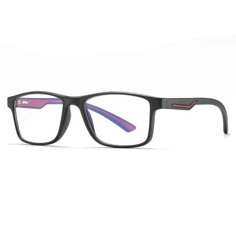 Ochelari Techsuit Anti-Blue Light Glasses Reflex TR90 F2388, rame dreptunghiulare negru cu roșu