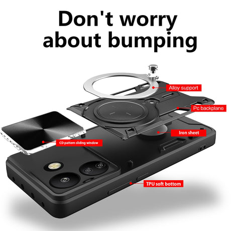 Husa de protectie Techsuit CamGuard Pro compatibil cu Xiaomi Redmi 13C 4G / Poco C65, Negru