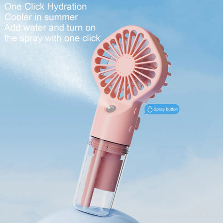 Techsuit Handheld Fan (G10), Portable, with Humidifier, Four Speeds, USB, Negru