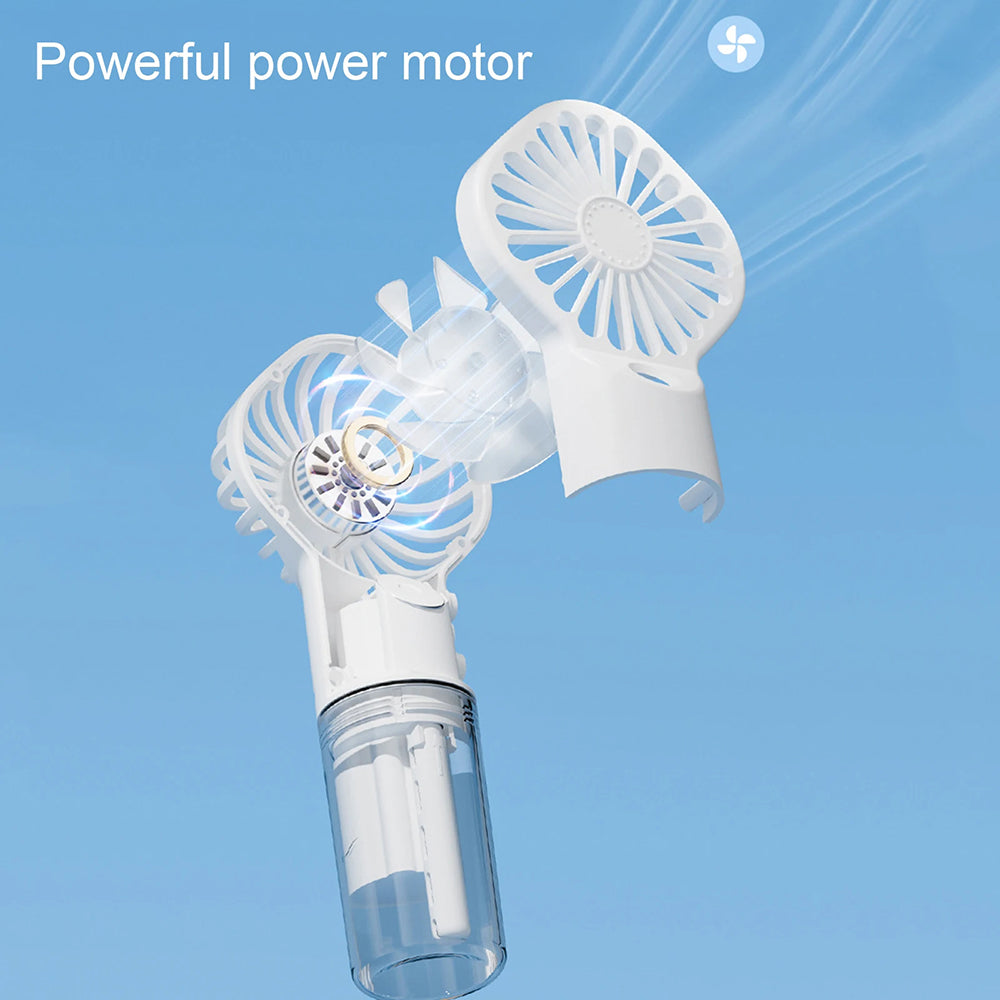 Techsuit Handheld Fan (G10), Portable, with Humidifier, Four Speeds, USB, Negru