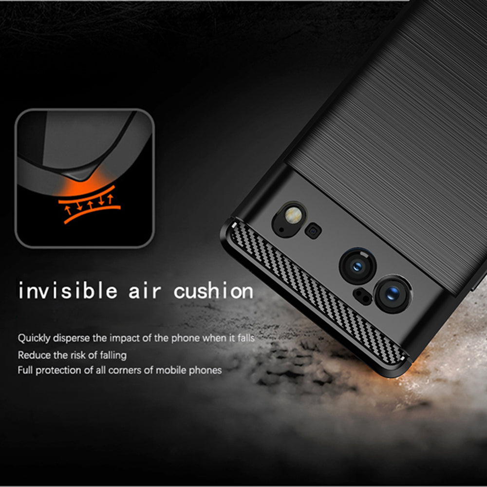 Husa de protectie Techsuit Carbon Silicone compatibil cu Google Pixel 6, Negru