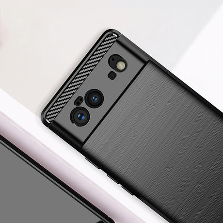 Husa de protectie Techsuit Carbon Silicone compatibil cu Google Pixel 6, Negru