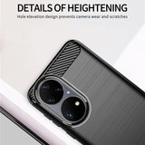 Husa de protectie Techsuit Carbon Silicone compatibil cu Huawei P50 Pro, Negru