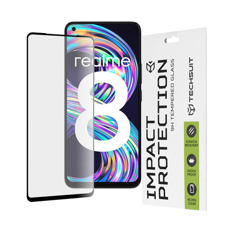 Folie de protectie Techsuit 111D Full Cover / Full Glue Glass compatibil cu Realme 8 4G / 8 Pro, Negru