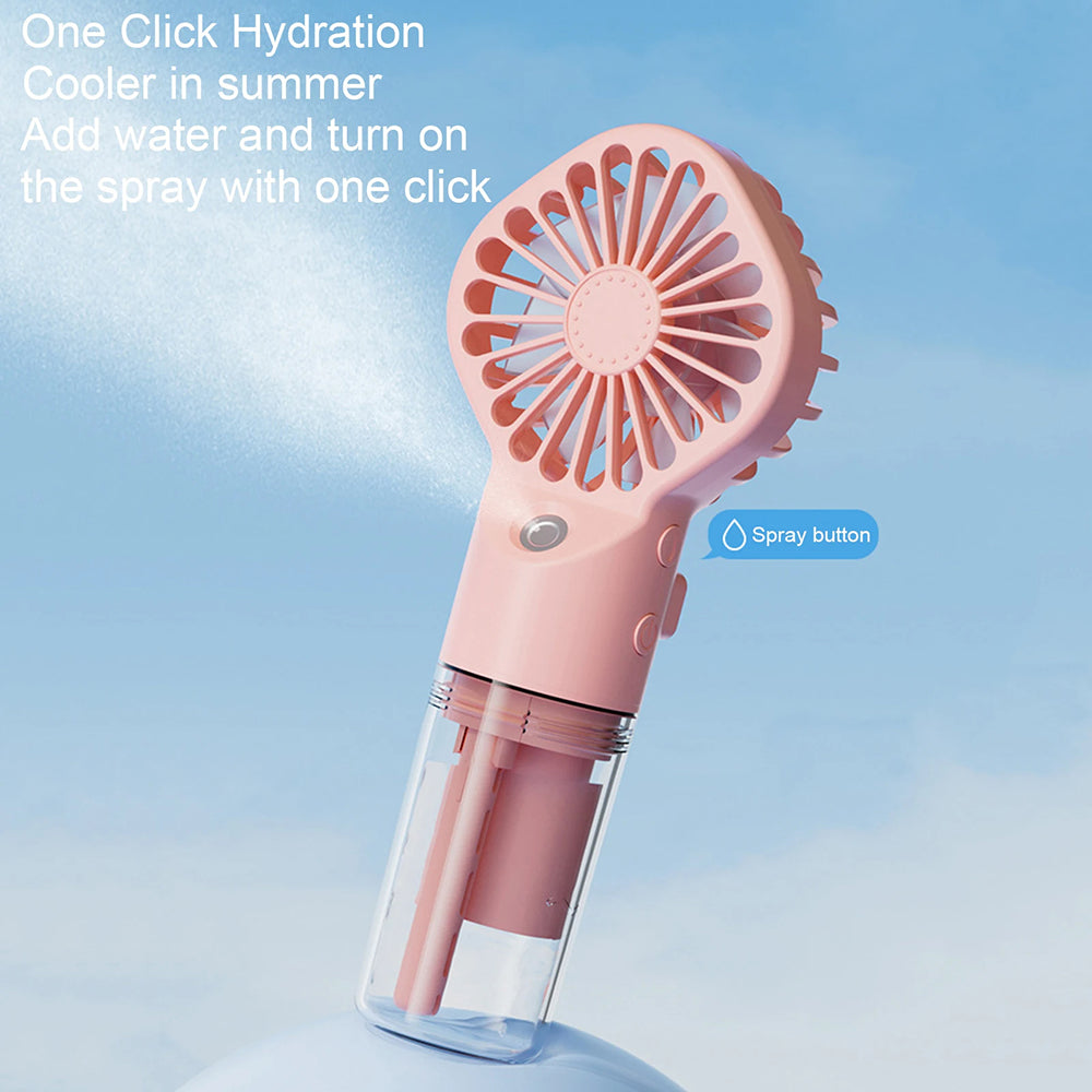 Techsuit Handheld Fan (G10), Portable, with Humidifier, Four Speeds, USB, Alb