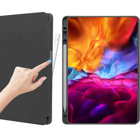 Husa de protectie tableta Techsuit Flex Trifold (with Pencil Holder) compatibil cu Samsung Galaxy Tab A9 Plus, Gri
