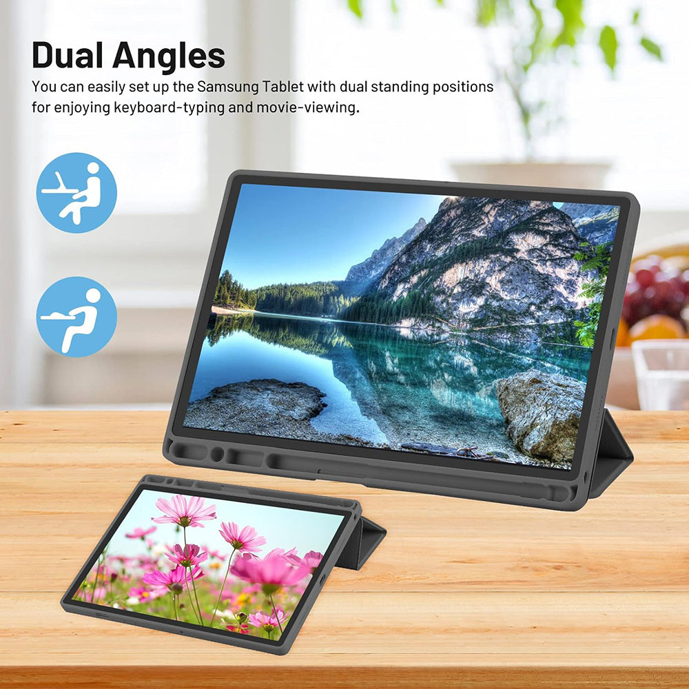 Husa de protectie tableta Techsuit Flex Trifold (with Pencil Holder) compatibil cu Samsung Galaxy Tab A8 10.5 (2021), Albastru Cer