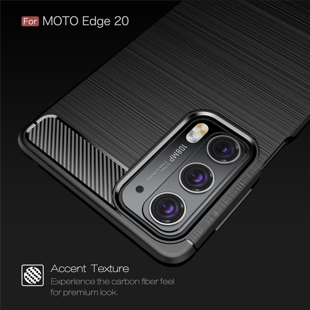 Husa de protectie Techsuit Carbon Silicone compatibil cu Motorola Edge 20 5G, Negru