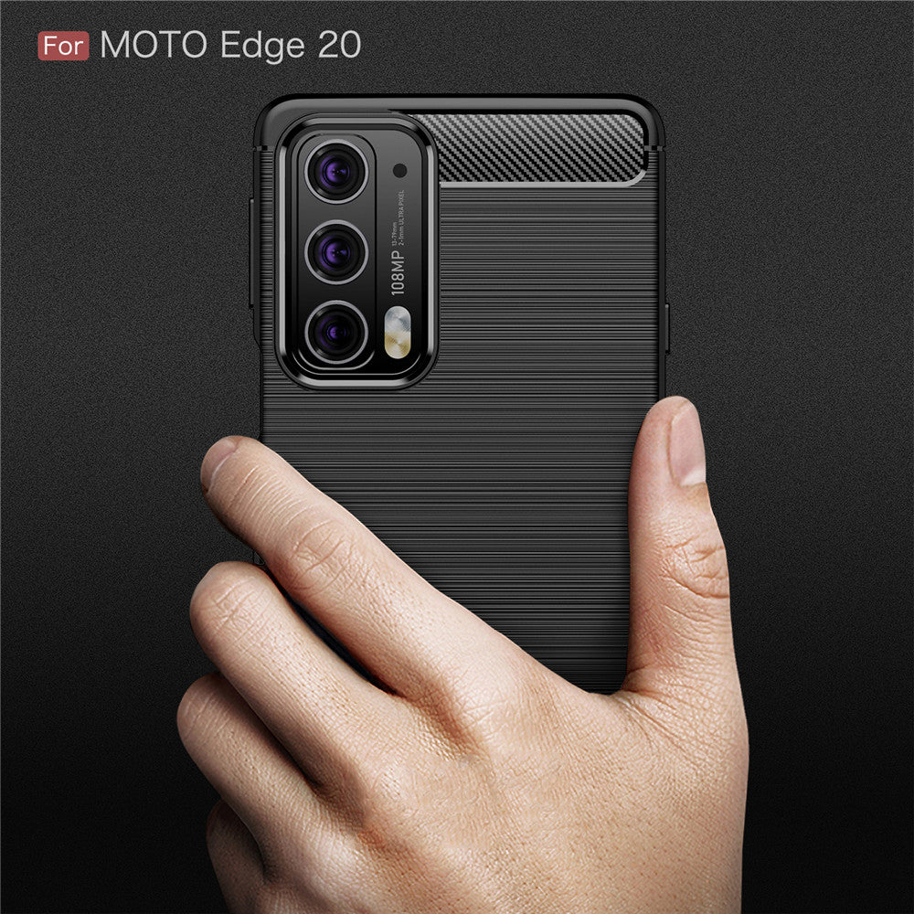 Husa de protectie Techsuit Carbon Silicone compatibil cu Motorola Edge 20 5G, Negru