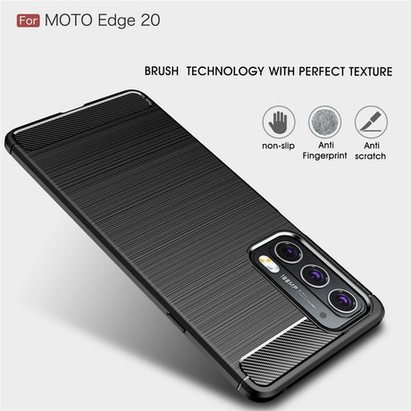 Husa de protectie Techsuit Carbon Silicone compatibil cu Motorola Edge 20 5G, Negru