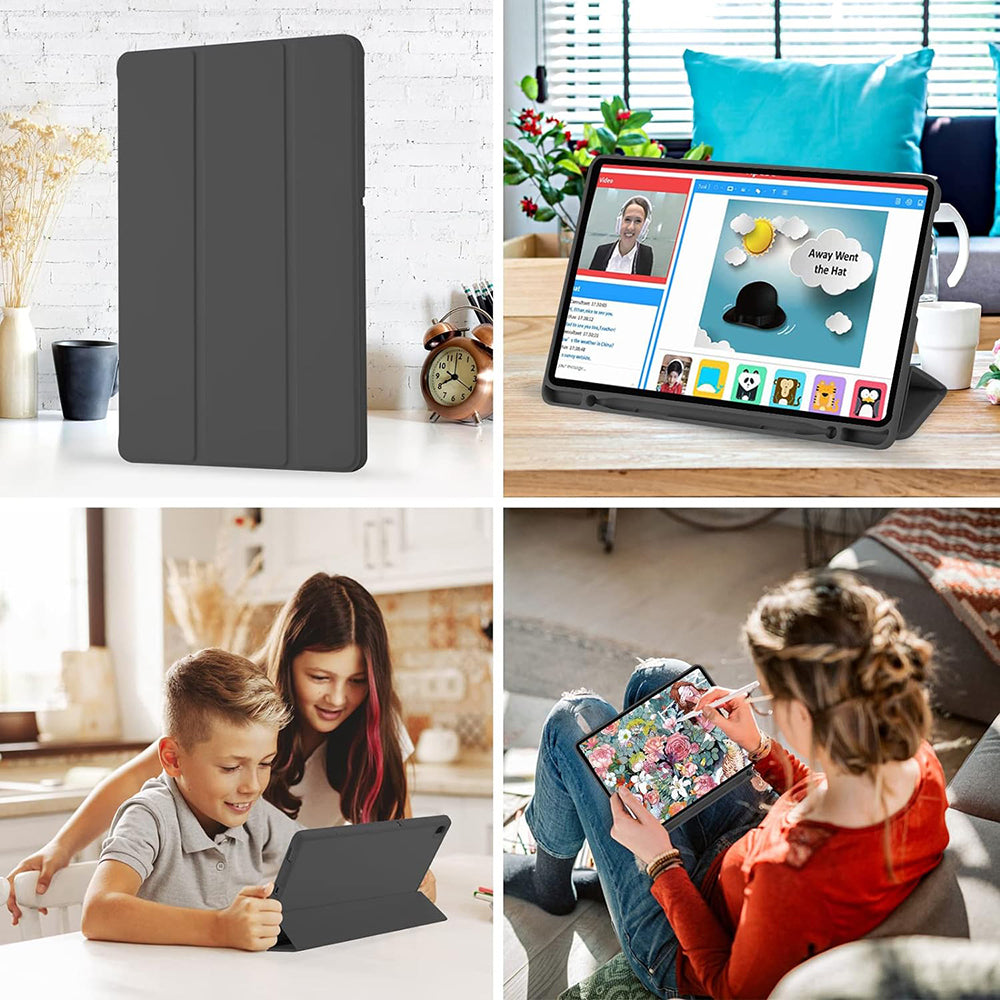Husa de protectie tableta Techsuit Flex Trifold (with Pencil Holder) compatibil cu Samsung Galaxy Tab A7 Lite, Negru