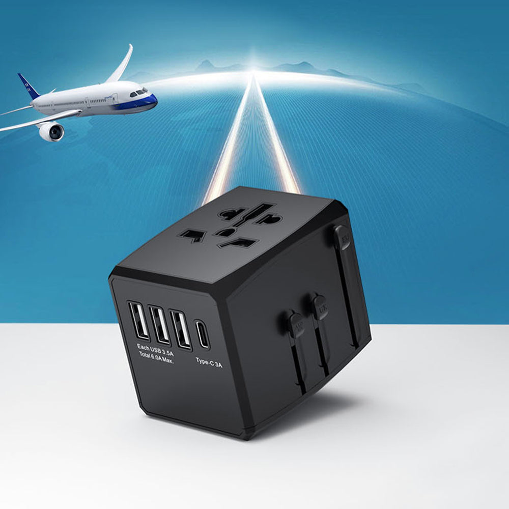 Incarcator Techsuit Travel Adapter (HHT904-W3), PD30W, 3 x USB, Type-C, EU, UK, AUS, US, Alb