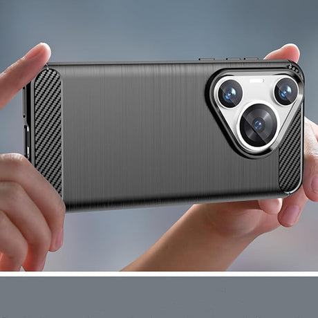 Husa de protectie Techsuit Carbon Silicone compatibil cu Huawei Pura 70, Albastru