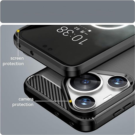 Husa de protectie Techsuit Carbon Silicone compatibil cu Huawei Pura 70 Pro, Negru