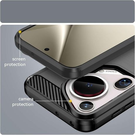 Husa de protectie Techsuit Carbon Silicone compatibil cu Huawei Pura 70 Ultra, Negru