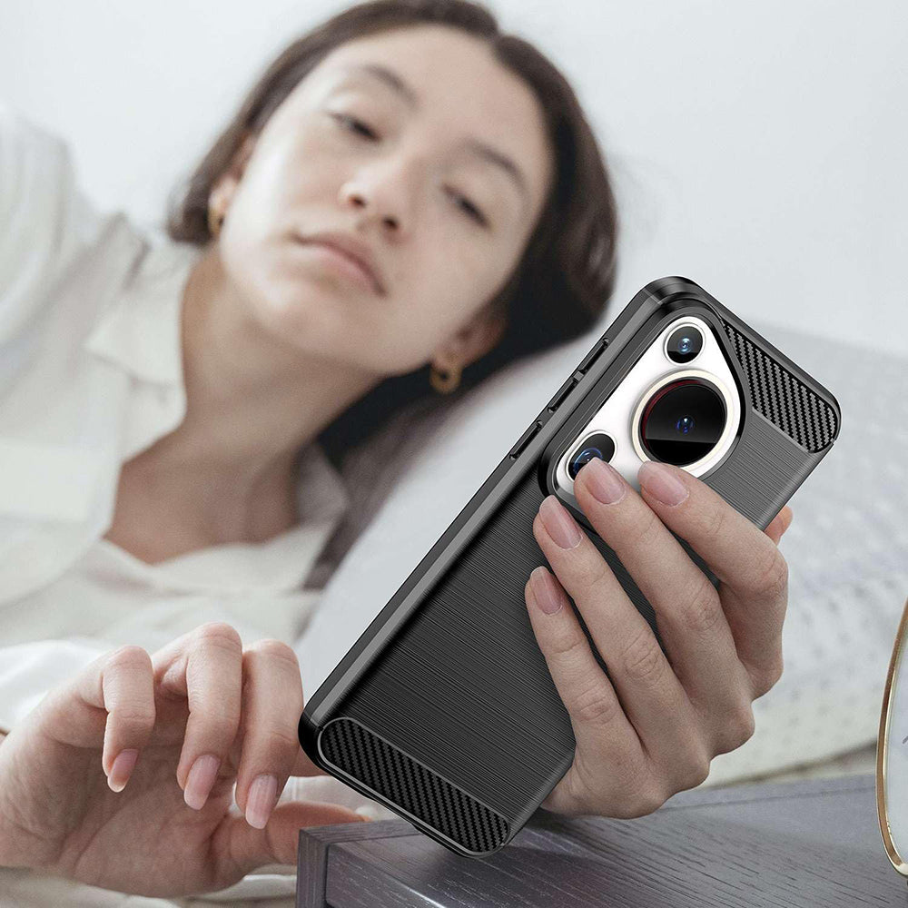 Husa de protectie Techsuit Carbon Silicone compatibil cu Huawei Pura 70 Ultra, Albastru