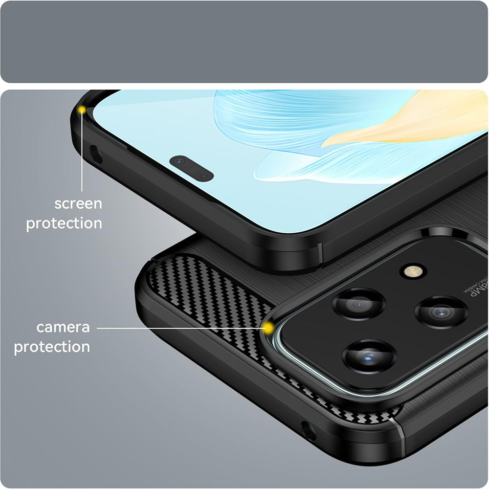 Husa de protectie Techsuit Carbon Silicone compatibil cu Honor 200 Lite, Negru