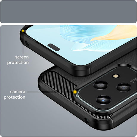 Husa de protectie Techsuit Carbon Silicone compatibil cu Honor 200 Lite, Negru