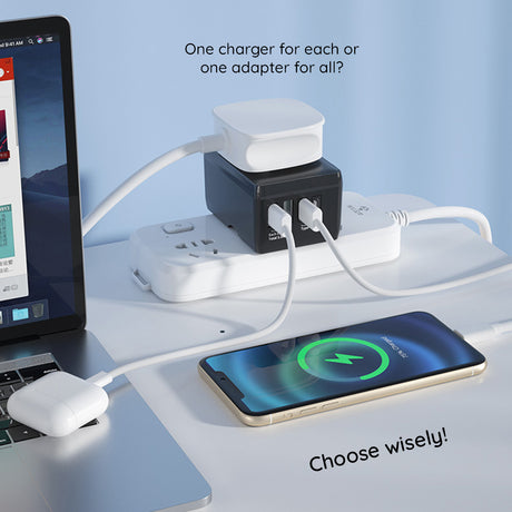 Incarcator Techsuit Travel Adapter (HHt204A), 15W, 2xUSB-C, 2xUSB, EU, UK, AUS, US, Negru