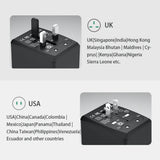 Incarcator Techsuit Travel Adapter (HHt204A), 15W, 2xUSB-C, 2xUSB, EU to UK, AUS, US, Alb