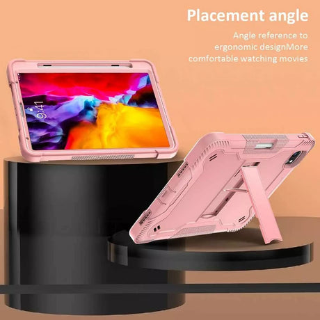 Husa de protectie tableta Techsuit Rugged TabShell + Screen Protector compatibil cu iPad Pro 11 (2024) / iPad Pro 11 (2025), Roz Auriu