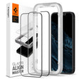 Folie de protectie Spigen (set de 2) Glas.tR Align Master (AGL03387) compatibil cu iPhone 13 / iPhone 13 Pro / iPhone 14 / iPhone 16e / iPhone 17e, Negru