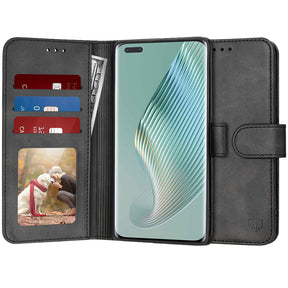 Husa de protectie Techsuit Diary Book compatibil cu Honor Magic5 Pro, Negru