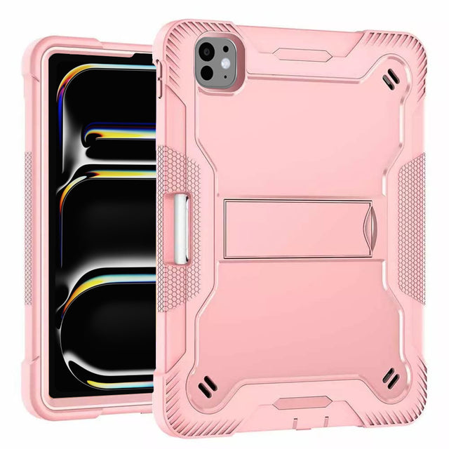 Husa de protectie tableta Techsuit Rugged TabShell + Screen Protector compatibil cu iPad Pro 13 (2024) / iPad Pro 13 (2025), Roz Auriu