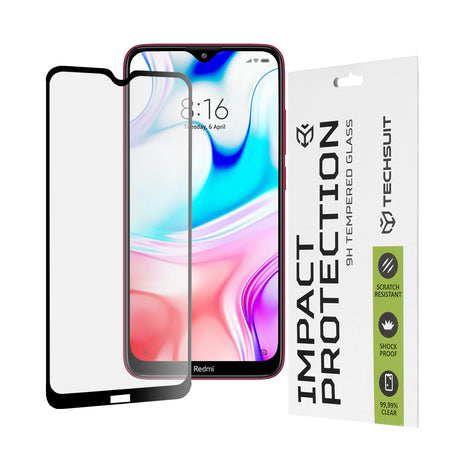 Folie de protectie Techsuit 111D Full Cover / Full Glue Glass compatibil cu Xiaomi Redmi 8 / Redmi 8A, Negru