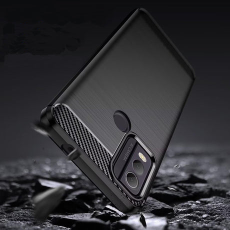 Husa de protectie Techsuit Carbon Silicone compatibil cu Nokia C22, Negru