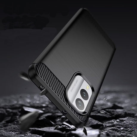 Husa de protectie Techsuit Carbon Silicone compatibil cu Nokia X30, Negru