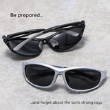 Techsuit Bike Glasses (9309), for Cycling and Sport Outdoor Activities, Polarized, PC Frame, Unisex, Argintiu / Gray