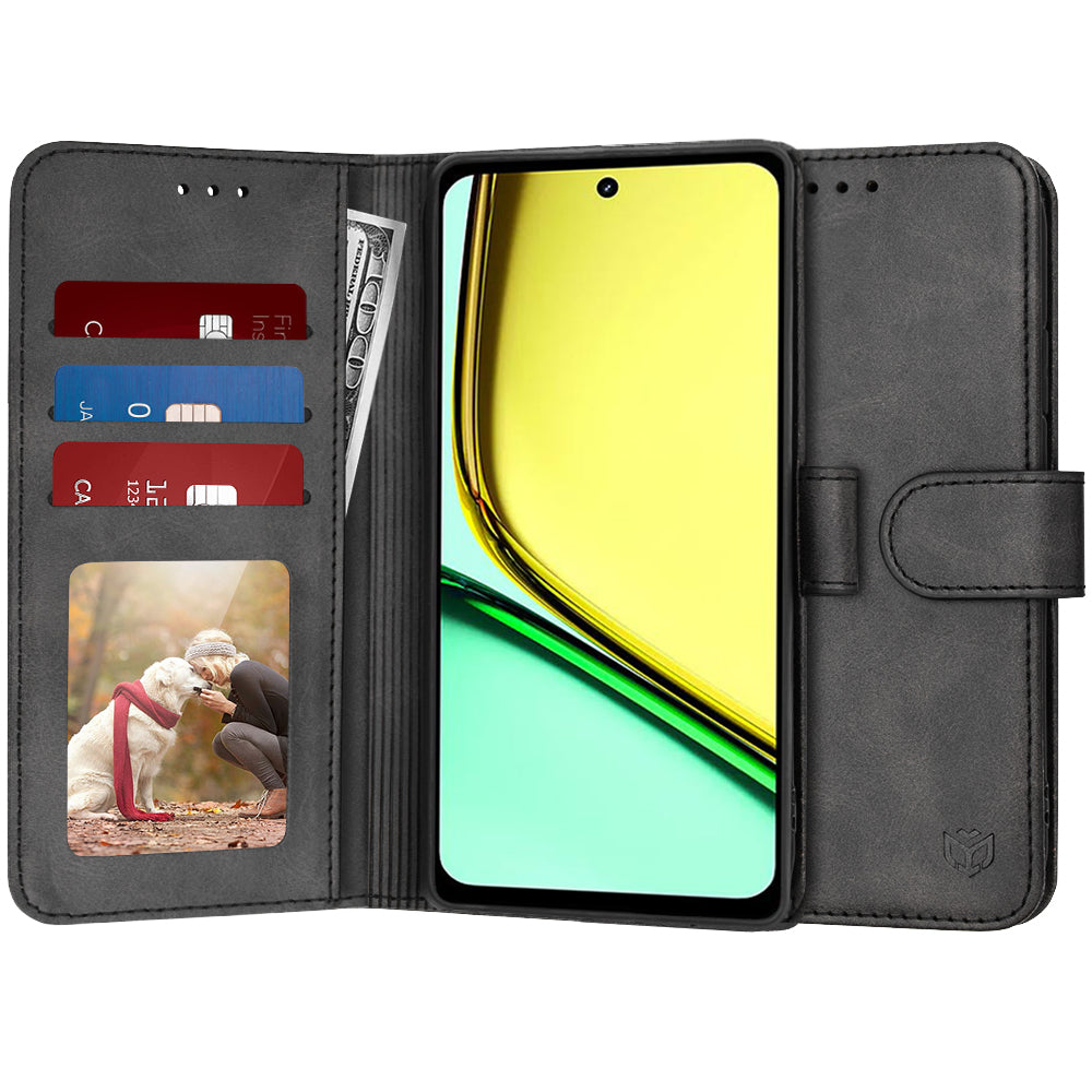 Husa de protectie Techsuit Diary Book compatibil cu Realme C67 4G, Negru
