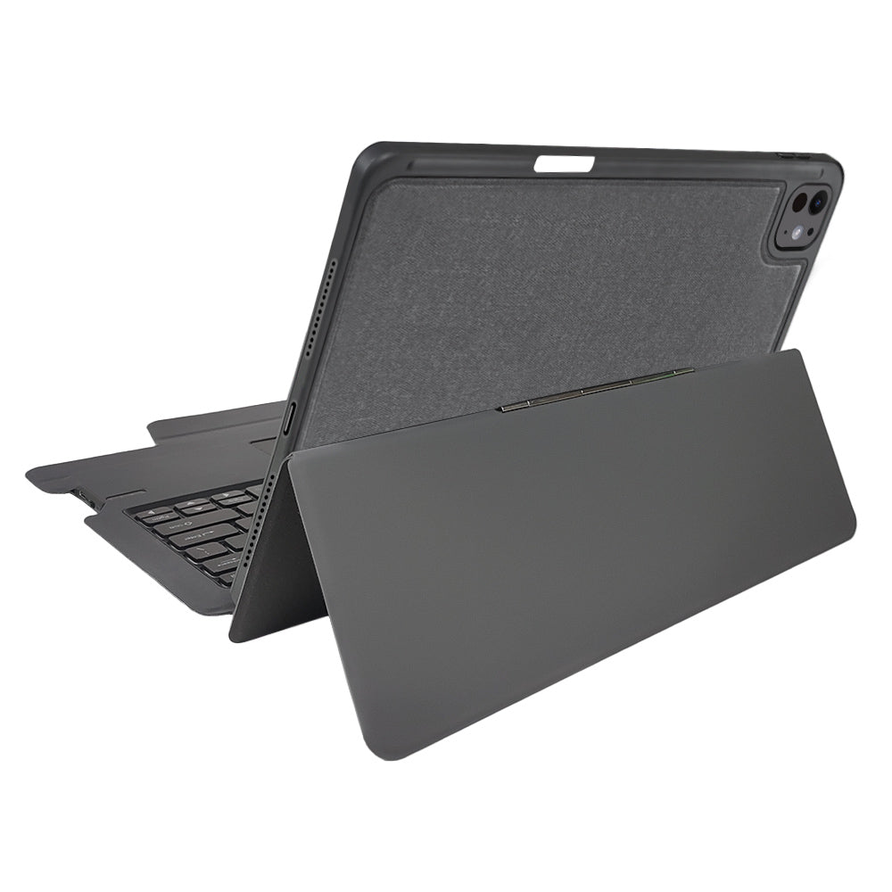 Husa de protectie tableta Techsuit KeyTab Pro + Screen Protector (with RGB Wireless Keyboard/Stylus Pen Holder) compatibil cu iPad Pro 13 (2024) / iPad Pro 13 (2025) - Black