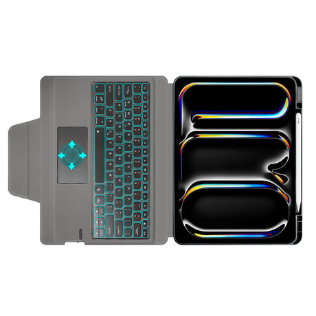 Husa de protectie tableta Techsuit KeyTab Pro + Screen Protector (with RGB Wireless Keyboard/Stylus Pen Holder) compatibil cu iPad Pro 13 (2024) / iPad Pro 13 (2025) - Black